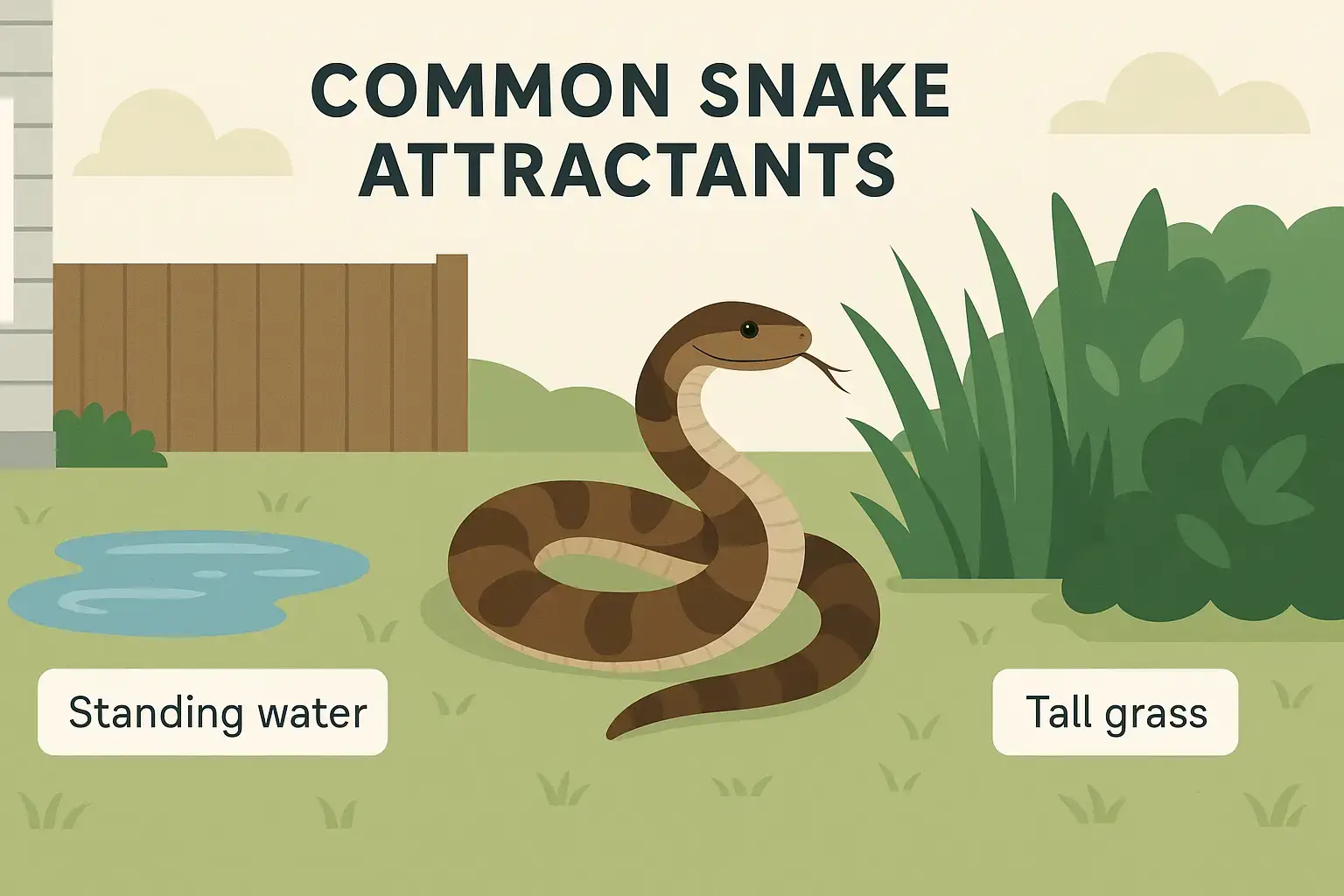 Common features that attract snakes to your yard